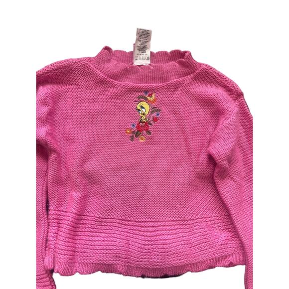 WB Looney tunes pink tweety bird sweatshirt size 7/8 - Picture 1 of 9